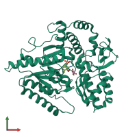 PDB entry 2jjh coloured by chain, front view.