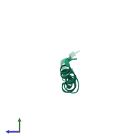 Monomeric assembly 1 of PDB entry 2jpm coloured by chemically distinct molecules, side view.
