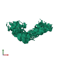 PDB entry 2jpm coloured by chain, ensemble of 20 models, front view.