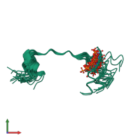 PDB entry 2jpw coloured by chain, ensemble of 20 models, front view.