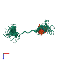 PDB entry 2jpw coloured by chain, ensemble of 20 models, top view.