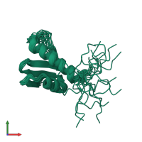 PDB entry 2jro coloured by chain, ensemble of 20 models, front view.