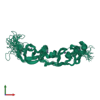 PDB entry 2jtn coloured by chain, ensemble of 20 models, front view.