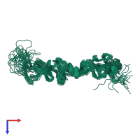 PDB entry 2jtn coloured by chain, ensemble of 20 models, top view.