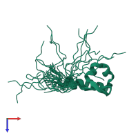 PDB entry 2jtx coloured by chain, ensemble of 20 models, top view.