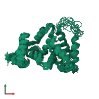 PDB entry 2jul coloured by chain, ensemble of 15 models, front view.