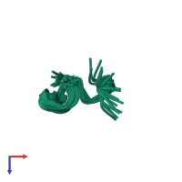 PDB entry 2juq coloured by chain, ensemble of 20 models, top view.