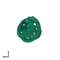 PDB entry 2jwv coloured by chain, ensemble of 10 models, side view.