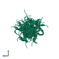 PDB entry 2jy0 coloured by chain, ensemble of 40 models, side view.