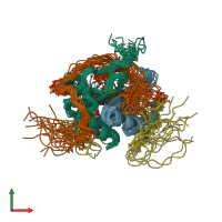 PDB entry 2k05 coloured by chain, ensemble of 20 models, front view.