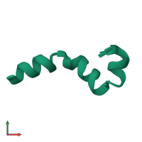 PDB entry 2k10 coloured by chain, ensemble of 20 models, front view.