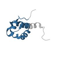 The deposited structure of PDB entry 2k5e contains 1 copy of Pfam domain PF08984 (Domain of unknown function (DUF1858)) in DUF1858 domain-containing protein. Showing 1 copy in chain A.