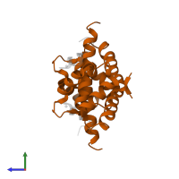 Protein S100-A1 in PDB entry 2kbm, assembly 1, side view.