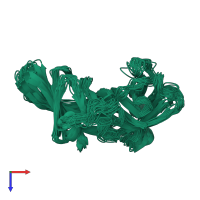 PDB entry 2kc0 coloured by chain, ensemble of 25 models, top view.