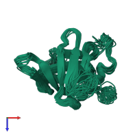 PDB entry 2kcj coloured by chain, ensemble of 20 models, top view.