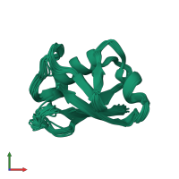 PDB entry 2kdb coloured by chain, ensemble of 20 models, front view.