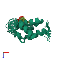 PDB entry 2kg9 coloured by chain, ensemble of 20 models, top view.