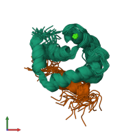 PDB entry 2kgb coloured by chain, ensemble of 20 models, front view.