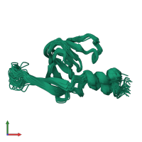 PDB entry 2kij coloured by chain, ensemble of 30 models, front view.
