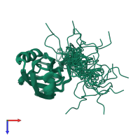 PDB entry 2kpk coloured by chain, ensemble of 20 models, top view.