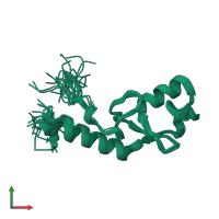 PDB entry 2kr4 coloured by chain, ensemble of 20 models, front view.