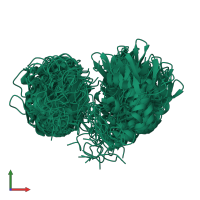 PDB entry 2krr coloured by chain, ensemble of 20 models, front view.