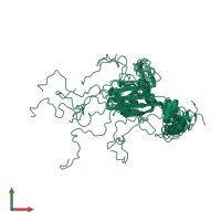 PDB entry 2ktl coloured by chain, ensemble of 12 models, front view.