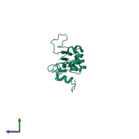 Tyrosine--tRNA ligase in PDB entry 2ktl, assembly 1, side view.
