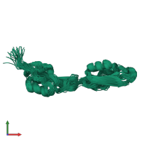 PDB entry 2kud coloured by chain, ensemble of 30 models, front view.