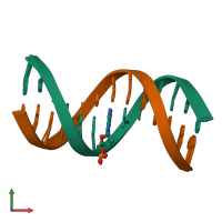 PDB entry 2kv0 coloured by chain, ensemble of 11 models, front view.