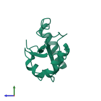Autophagy-related protein 8 in PDB entry 2kwc, assembly 1, side view.