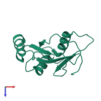 Autophagy-related protein 8 in PDB entry 2kwc, assembly 1, top view.