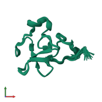 PDB entry 2l0s coloured by chain, ensemble of 20 models, front view.