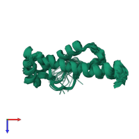 PDB entry 2l1h coloured by chain, ensemble of 20 models, top view.