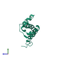 Major prion protein in PDB entry 2l1h, assembly 1, side view.