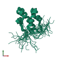 PDB entry 2l3d coloured by chain, ensemble of 20 models, front view.