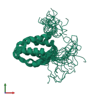 PDB entry 2l3o coloured by chain, ensemble of 20 models, front view.