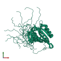 PDB entry 2l4r coloured by chain, ensemble of 20 models, front view.