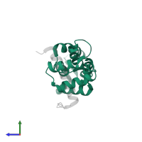 Calmodulin in PDB entry 2l53, assembly 1, side view.