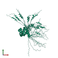 PDB entry 2l5v coloured by chain, ensemble of 20 models, front view.