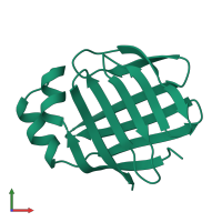 Monomeric assembly 1 of PDB entry 2l68 coloured by chemically distinct molecules, front view.