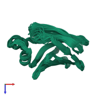 PDB entry 2l68 coloured by chain, ensemble of 20 models, top view.