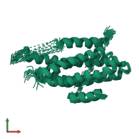 PDB entry 2l6f coloured by chain, ensemble of 20 models, front view.