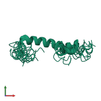 PDB entry 2l71 coloured by chain, ensemble of 15 models, front view.