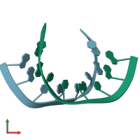 PDB entry 2l8u coloured by chain, front view.