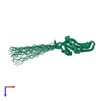 PDB entry 2l8y coloured by chain, ensemble of 25 models, top view.