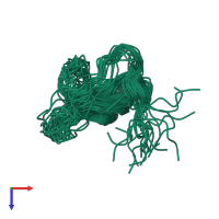 PDB entry 2lfl coloured by chain, ensemble of 20 models, top view.