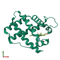 PDB entry 2lh5 coloured by chain, front view.