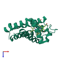 PDB entry 2lh5 coloured by chain, top view.