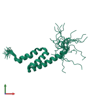 PDB entry 2lhr coloured by chain, ensemble of 20 models, front view.